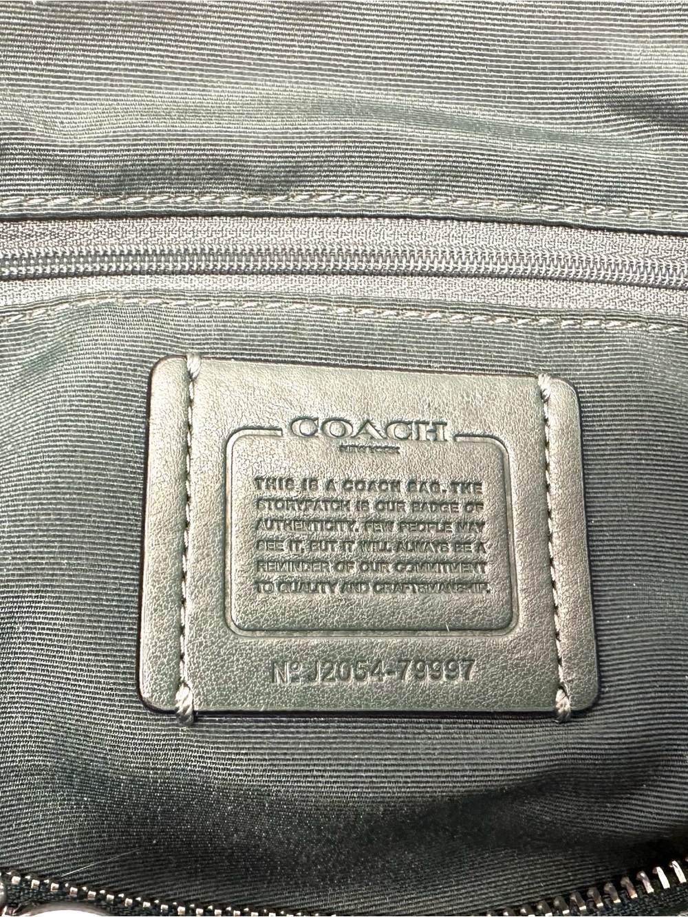 Coach Green Pebbled Leather Satchel Shoulder Bag Crossbody Purse Zip Top - Picture 4 of 7